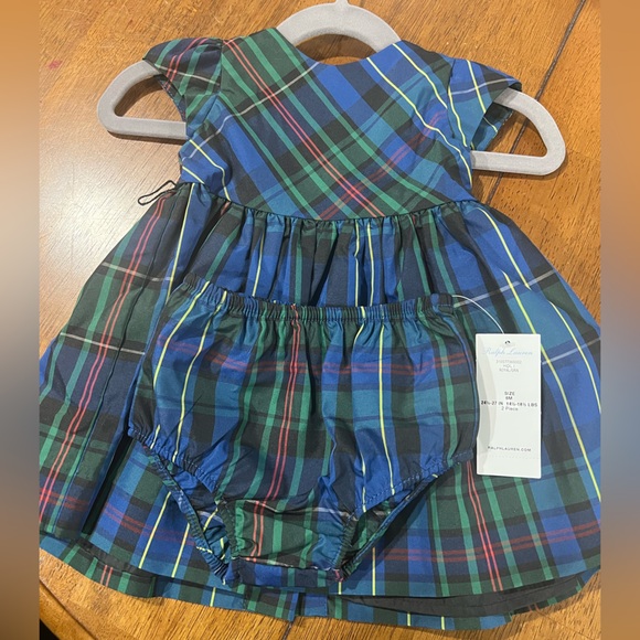 NWT, Ralph Lauren, 6m, Plaid Dress in Blue and Green - Picture 4 of 4